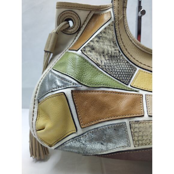 Fossil Fifty Four Patchwork Multicolor Leather Hobo Shoulder Bag - Picture 5 of 16